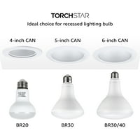 BR LED Ampul, 7.5W = 50W, Kısılabilir, 3000K Sıcak Beyaz, 525LM, E Tabanı, Ev veya Ofis Alanı için İç Mekan Projektör