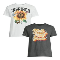 Mizah erkek ve Büyük erkek Hepiniz İsa'ya İhtiyacınız Var ve Inspired Ayçiçeği Grafik T-Shirt, 2'liPaket