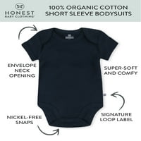 Dürüst Bebek Giyim Erkek Bebek veya Kız Cinsiyet Nötr Organik Pamuk Kısa Kollu Bodysuits