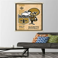 New Orleans Saints - Manyetik Çerçeveli Retro Logolu Duvar Posteri, 22.375 34