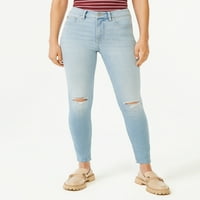 Ücretsiz Montaj Kadın Yüksek Rise Skinny Jeans, Normal için 29 İç Dikiş, 0-22 Beden