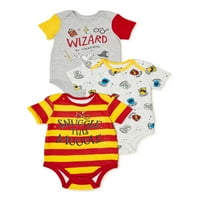Harry Potter Erkek Bebek Bodysuits, 3'lü Paket, Bedenler Aylar- Aylar