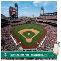 Philadelphia Phillies-Vatandaşlar Bankası Parkı Duvar Posteri, 14.725 22.375