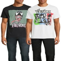 Marvel Venom erkek ve Büyük erkek Grafik Tees Gömlek, 2'liPaket, Boyutları S-3XL, Marvel erkek tişörtleri