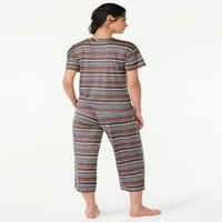 Joyspun Kadın Kısa Kollu Tişört ve Kısa Pantolon Pijama Takımı, Beden S-3X