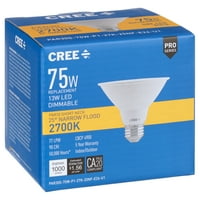Cree Aydınlatma Pro Serisi PAR Kısa Boyunlu Kapalı Sel 75W Eşdeğer LED Ampul, Derece Dar Sel, lümen, Kısılabilir,
