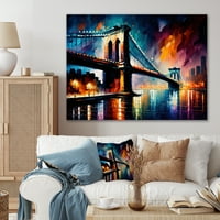 Designart Renkli Brooklyn Köprüsü Tuval Duvar Sanatı