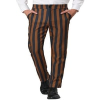Benzersiz Pazarlık erkek Çizgili Pantolon Klasik Fit Düz Ön İş Pantolonu