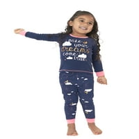 Gerber Bebek Kız ve Yürümeye Başlayan Kız Rahat Fit Pamuklu Pijama, 4 Parçalı Set, Boyutları Months-5T