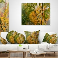 Sonbaharda Akçaağaç Ağaçlarının Designart Kanopisi - Çiçekli Fotoğraf Atma Yastığı - 16x16