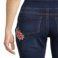 Öncü Kadın Pull-On İşlemeli Bootcut Kot Pantolon
