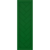 Ekena Millwork 12 W 63 H Gerçek Fit PVC Tek Panel Balıksırtı Modern Stil Sabit Montajlı Panjurlar, Viridian Yeşili
