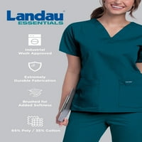 Landau Essentials Rahat Fit 4-Pocket Snap-Ön Fırçalama Ceket Kadınlar için 7525
