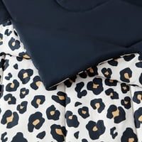 Mainstays Cheetah Baskı Yatak bir Çanta içinde Yorgan Seti Çarşaflı, İkiz XL
