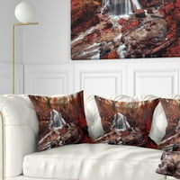 Designart Silver Stream Şelale Yakın çekim-Manzara Fotoğrafçılığı Atmak Yastık-18x18