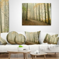 Puslu Sonbahar Ormanında Designart Yolu - Manzara Fotoğrafçılığı Kırlent - 12x20