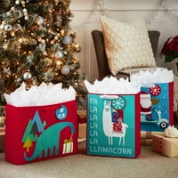 Kağıt Mendil ile Hallmark Noel Hediye Çantası Paketi, İlginç Çocuklar (Hediye Keseleri Paketi; Büyük 13