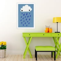 Wynwood Studio 'Yağmur' Doğa ve Manzara Çerçeveli Duvar Sanatı Baskısı - Mavi, Beyaz