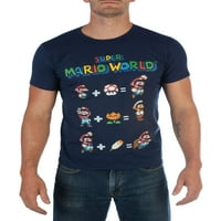 Erkek süper Mario dünyası kısa kollu lacivert tişört, 4xl'ye kadar