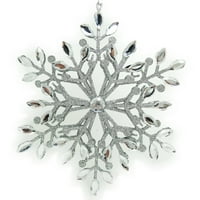 Tatil zamanı Noel süsleri 6 parçalı gümüş ışıltılı mücevher kar tanesi süsleme