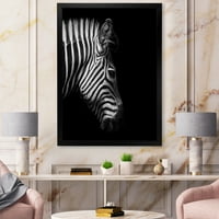 Designart 'Zebra Kafasının Siyah Beyaz Portresi' Çiftlik Evi Çerçeveli Sanat Baskısı