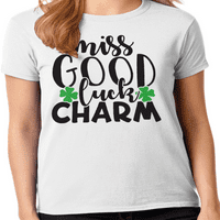 Grafik Amerika Bayan İyi Şanslar Charm Aziz patrick Günü kadın grafikli tişört