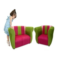 Keet Fantezi Microsuede Çocuk Kanepe ve Sandalye Seti, Çoklu Renkler