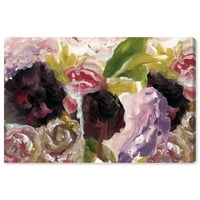 Wynwood Stüdyo Çiçek ve Botanik Duvar Sanatı Tuval Baskılar 'Roses Favorite' Florals-Yeşil, Mor