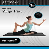 Microban antimikrobiyal ürün koruması ile aşılanmış, kalın, PVC Siyah Ombre Yoga Matını yenileyin
