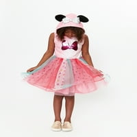 Disney Minnie Mouse Kız Kapüşonlu Cosplay Elbise, 4-12 Beden