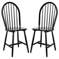 Camden Spindle Sırtlı Yemek Sandalyesi, Siyah, 2'li Set