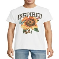 Erkek ve Büyük erkek Inspired Ayçiçeği grafikli tişört, Boyutları S-3XL