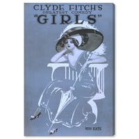 Wynwood Stüdyo Reklam Duvar Sanatı Tuval Baskılar 'Kızlar III' Posterler-Mavi, Beyaz