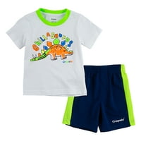 Crayola Erkek Çocuk Grafikli Tişört ve Şort, 2 Parça Kıyafet Seti, 4-7 Beden