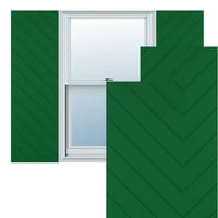 Ekena Millwork 15 W 63 H Gerçek Fit PVC Çapraz Çıta Modern Stil Sabit Montajlı Panjurlar, Viridian Yeşili