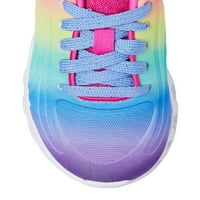 Atletik İşler Küçük Kızlar ve Büyük Kızlar Rainbow Light Up Atletik Spor Ayakkabı, 12-5 Beden