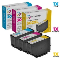 Ürünler Yeniden Üretilmiş 302XL Yüksek Yie 3'lü Paket: Expression Premium XP-6000 için Camgöbeği, Macenta, Sarı