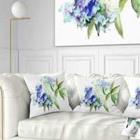 Designart Ortanca Mavi Çiçekler - Çiçekli Kırlent - 16x16