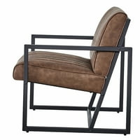 Irene Inevent Modern Stil PU Deri Yumuşak Döşeme kolluklu sandalye Ev Ofis Restoran Çelik Çerçeve Sandalye