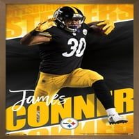 Trendler Uluslararası NFL Pittsburgh Steelers - James Conner Duvar Posteri 16.5 24.25 .75 Bronz Çerçeveli Versiyon
