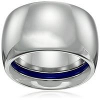 Safir Tungsten Klasik Oval Kobalt İç StripeComfort Fit Düğün Bantları Yüzükler Erkekler için, Boyutu 10.5