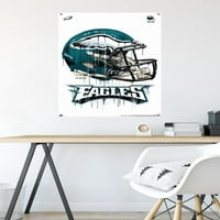 Philadelphia Eagles - İtme Pimleri ile Damla Kask Duvar Posteri, 22.375 34