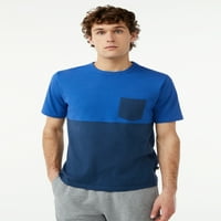 Göğüs Cebi ile Ücretsiz Montaj erkek Colorblocked T-Shirt