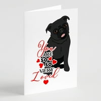Pug Siyahı çok Sevilen Tebrik Kartları ve Zarfları