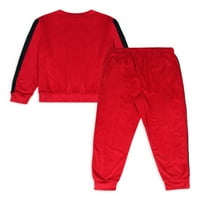 Wonder Nation Erkek Uzun Kollu Renk Bloğu Haftasonu Pijama Pantolon Seti, 2'li Paket, Beden 4'lü & Husky