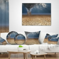 Çölde Designart Toz Şeytanı - Manzara Baskılı Kırlent - 12x20