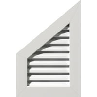 Ekena Millwork 20 W 32 H Yarım Zirve Sol Üst Perde: Fonksiyonel, PVC Üçgen Havalandırma w 1 4 Düz Trim Çerçeve