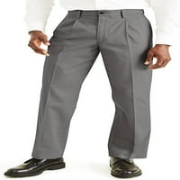 Liman işçileri erkek Pileli Klasik Fit İmza Haki Lu Pamuklu streç pantolon