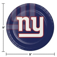 New York Giants Yuvarlak Kağıt Tabaklar Misafirler için Sayılır