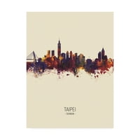 Michael Tompsett tarafından marka Güzel Sanatlar 'Taipei Tayvan Skyline Portre III' Tuval Sanatı
